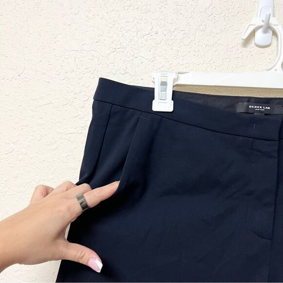 Derek Lam Drake Crop Trouser Viscose Blend Women's Pants Career Navy Size 14 - Picture 2 of 9